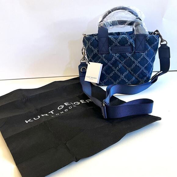 Kurt Geiger London Handbags - Kurt Geiger NWT, Quilted Denim Blue Tote with Dust Bag